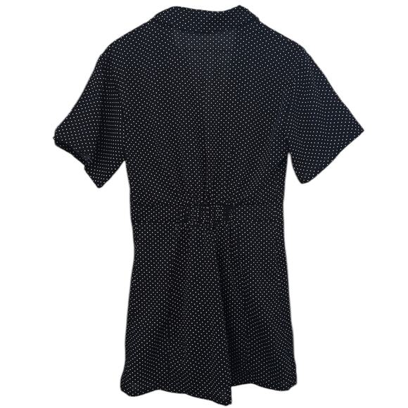 NASTY GAL Button Up Black & White Polka Dot Mini Dress – Size 6 - Picture 6 of 7